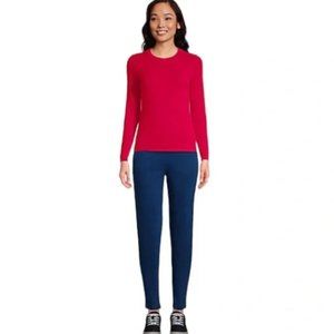 Lands' End 100% Cashmere Soft Crew Neck Sweater Red Size Small